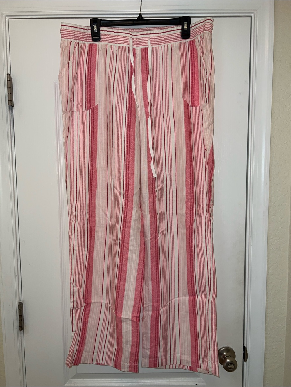 Cato Pink and White Striped Wide-Leg Pants
